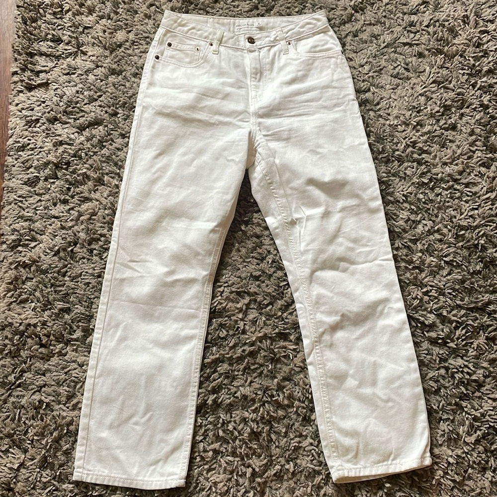 Avec Les Filled White Straight Leg Jeans